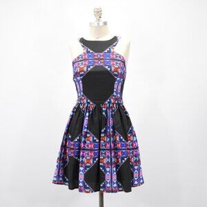 Mara Hoffman Pink Kaleidoscope Print Fit & Flare Dress